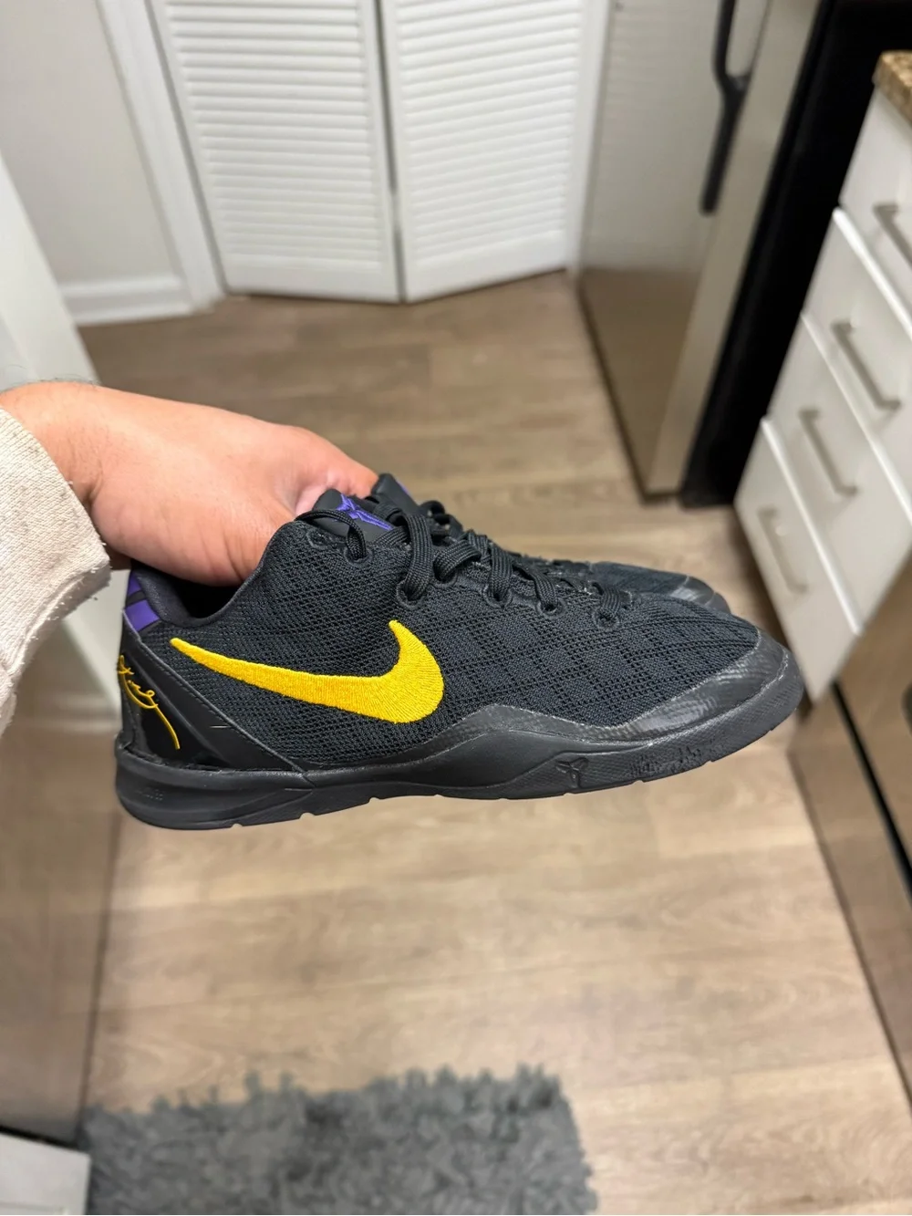 Nike Kobe 8 Protro Lakers Away Basketball FN0267-002 Preschool PS Size 2Y Used
